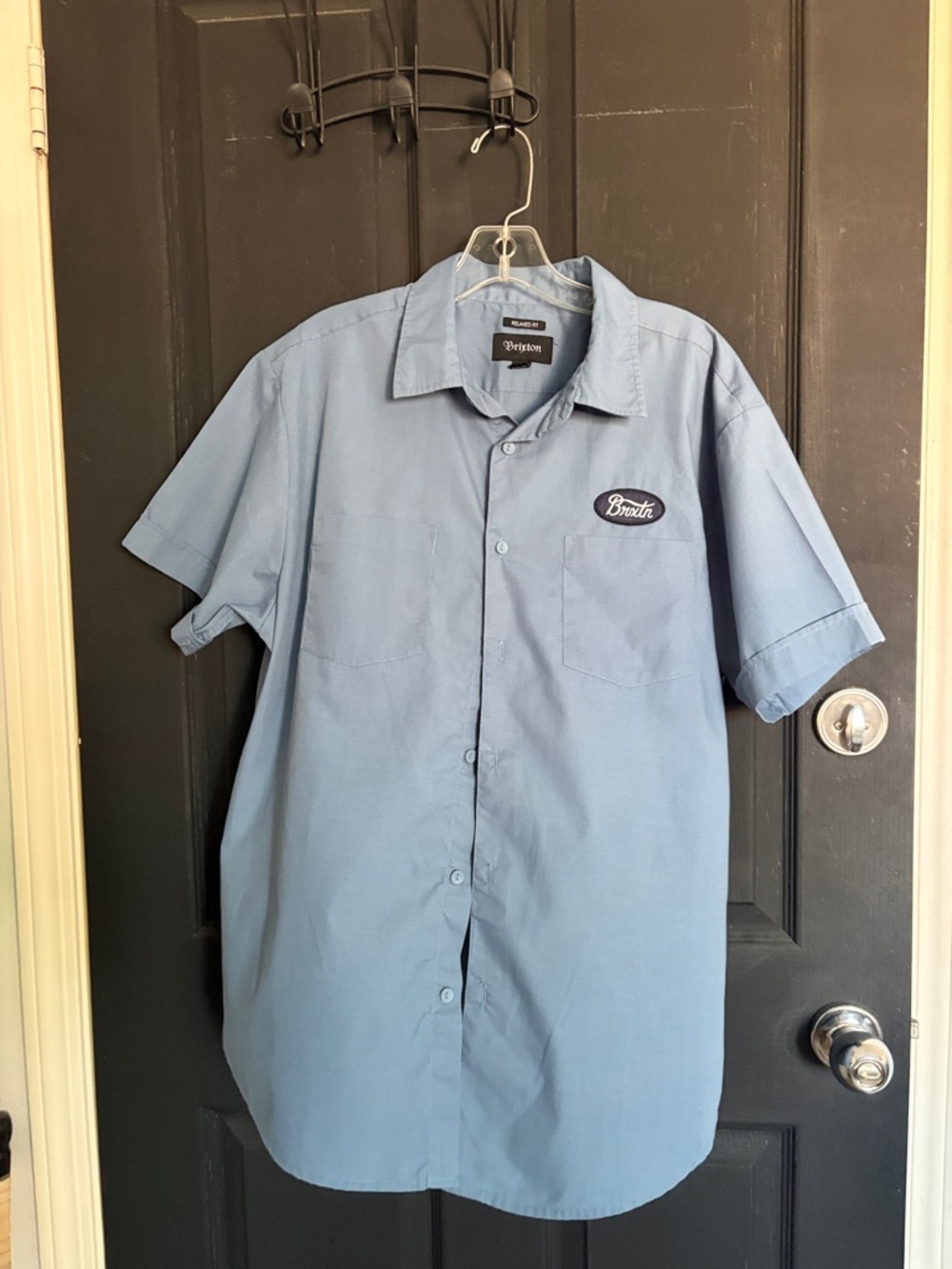 Brixton Light Blue Short Sleeve Button-Up Work Shirt